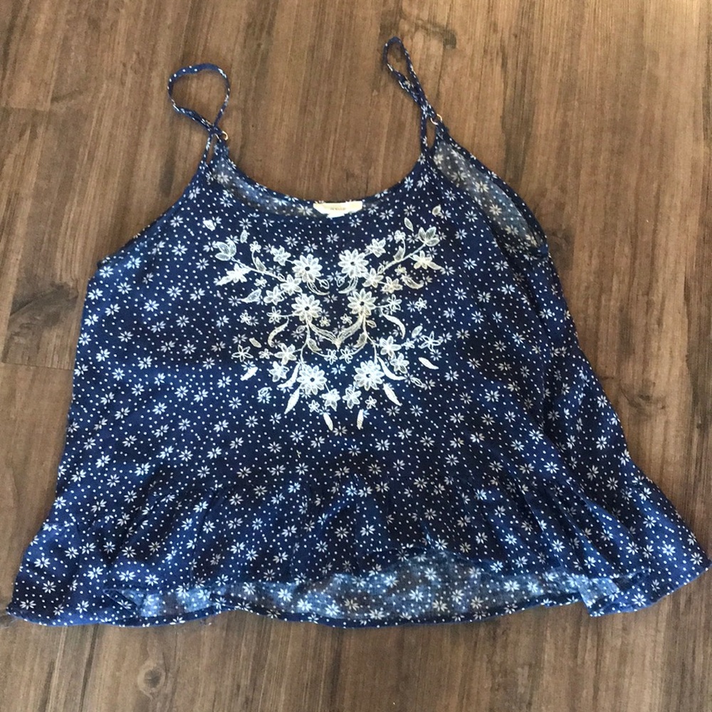 Flowy navy tank top